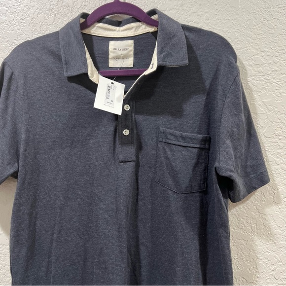 NWT Billy Reid Navy Cotton polo Size Medium - Picture 3 of 7